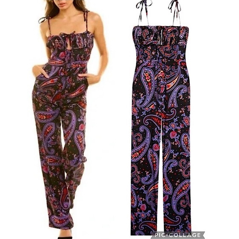 NWOT WeWoreWhat DANIELLE BERNSTEIN Paisley Jumpsuit